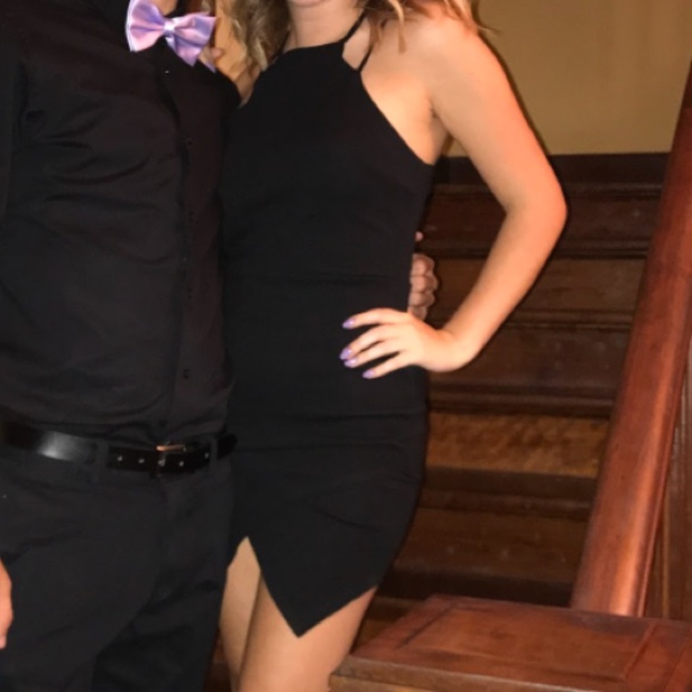 Windsor Black Mini Halter Bodycon Dress